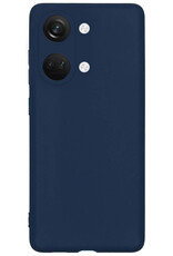 BASEY. Hoes Geschikt voor OnePlus Nord 3 Hoesje Siliconen Back Cover Case - Hoesje Geschikt voor OnePlus Nord 3 Hoes Cover Hoesje - Donkerblauw