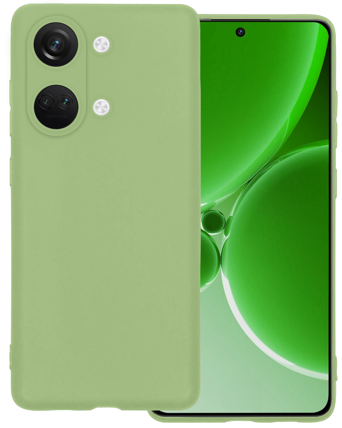 BASEY. Hoes Geschikt voor OnePlus Nord 3 Hoesje Siliconen Back Cover Case - Hoesje Geschikt voor OnePlus Nord 3 Hoes Cover Hoesje - Groen