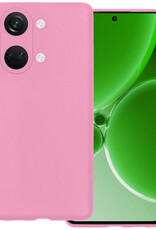 BASEY. Hoes Geschikt voor OnePlus Nord 3 Hoesje Siliconen Back Cover Case - Hoesje Geschikt voor OnePlus Nord 3 Hoes Cover Hoesje - Lichtroze