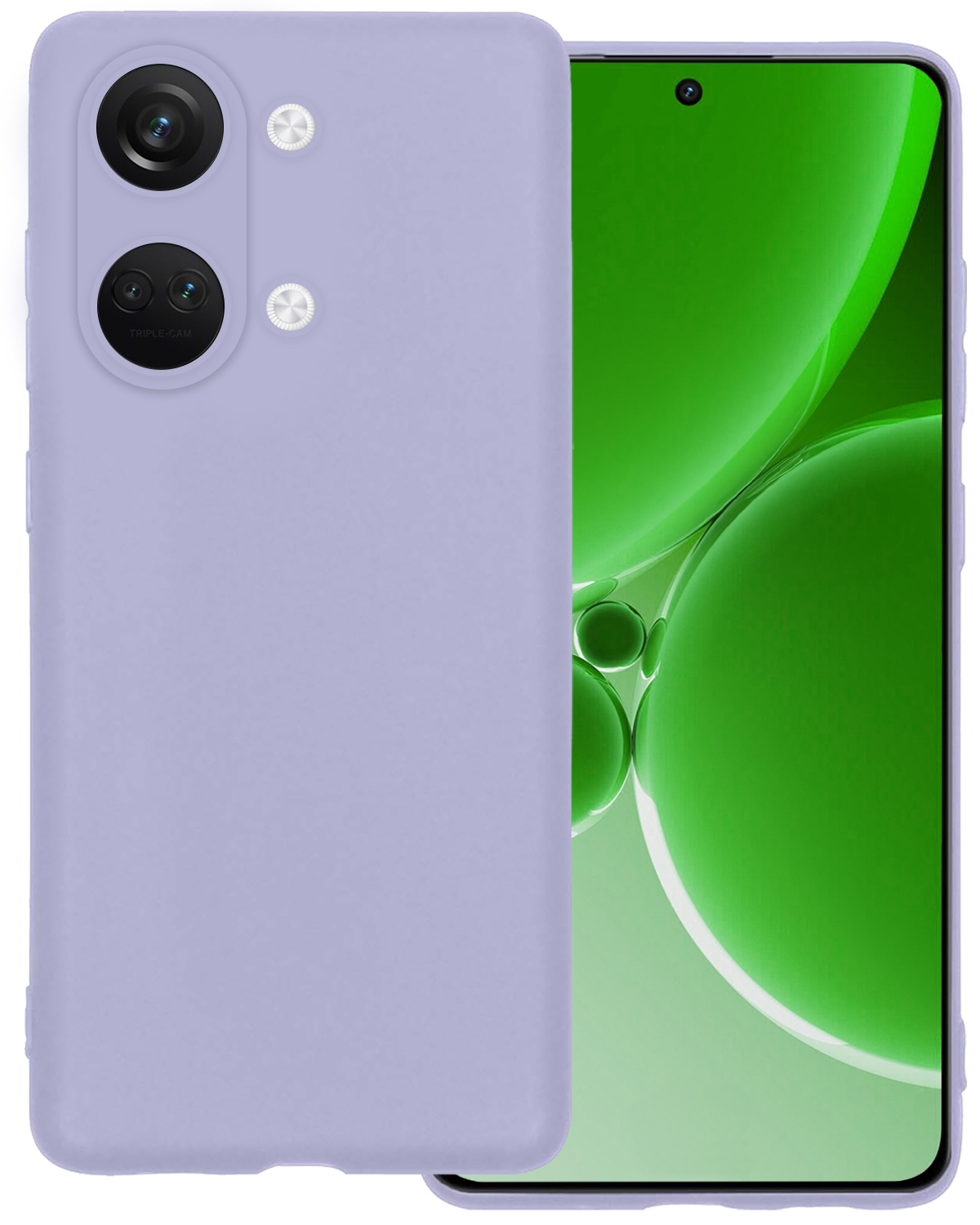 BASEY. Hoes Geschikt voor OnePlus Nord 3 Hoesje Siliconen Back Cover Case - Hoesje Geschikt voor OnePlus Nord 3 Hoes Cover Hoesje - Lila