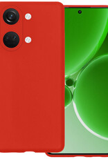 BASEY. Hoes Geschikt voor OnePlus Nord 3 Hoesje Siliconen Back Cover Case - Hoesje Geschikt voor OnePlus Nord 3 Hoes Cover Hoesje - Rood