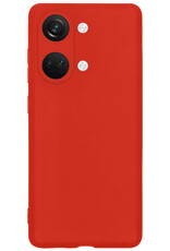 BASEY. Hoes Geschikt voor OnePlus Nord 3 Hoesje Siliconen Back Cover Case - Hoesje Geschikt voor OnePlus Nord 3 Hoes Cover Hoesje - Rood