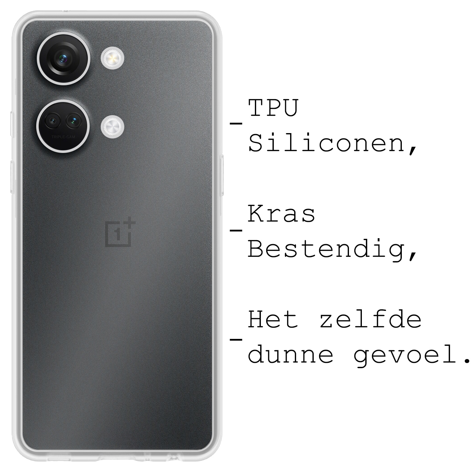 BASEY. Hoes Geschikt voor OnePlus Nord 3 Hoesje Siliconen Back Cover Case - Hoesje Geschikt voor OnePlus Nord 3 Hoes Cover Hoesje - Transparant