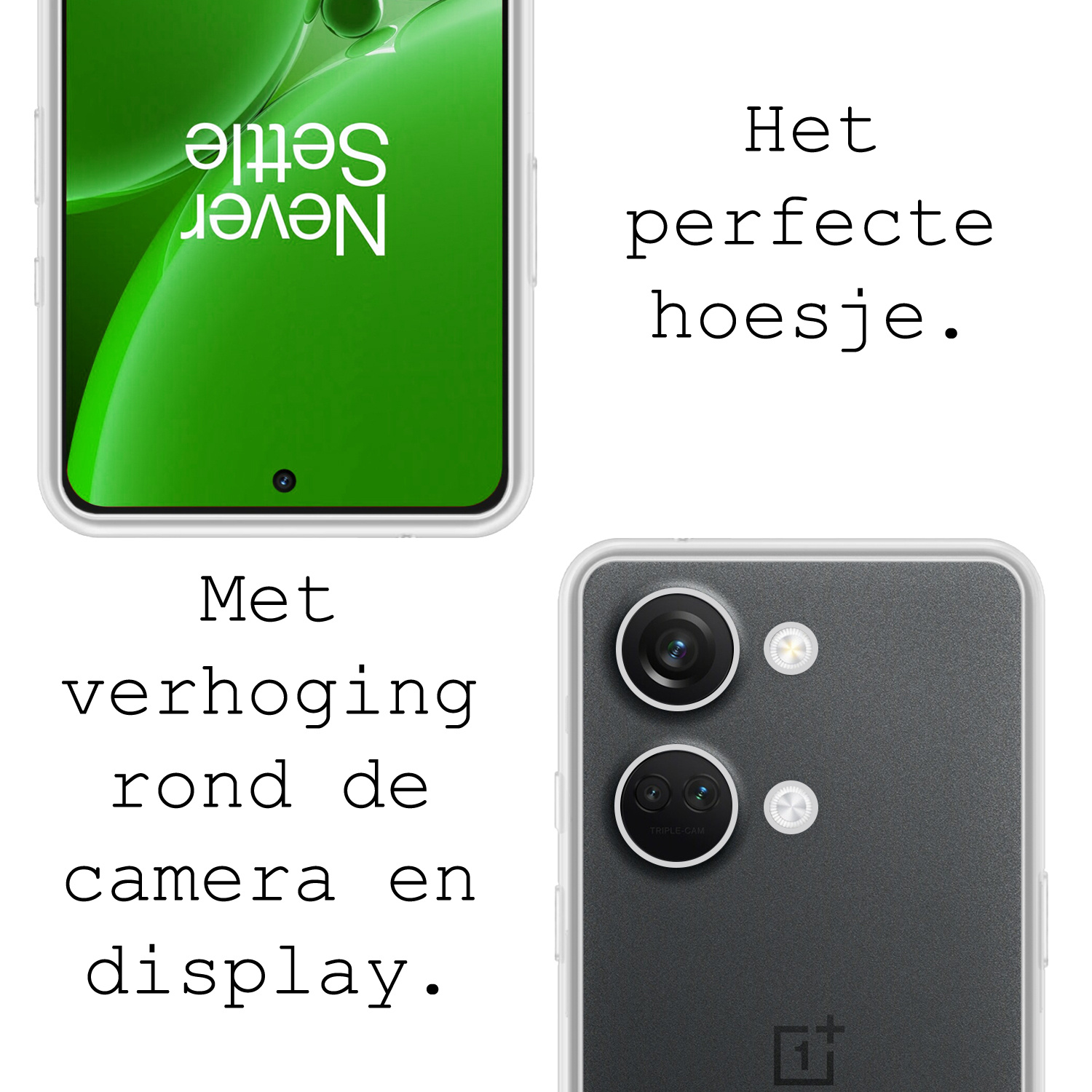 BASEY. Hoes Geschikt voor OnePlus Nord 3 Hoesje Siliconen Back Cover Case - Hoesje Geschikt voor OnePlus Nord 3 Hoes Cover Hoesje - Transparant