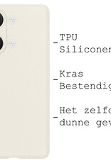 BASEY. Hoes Geschikt voor OnePlus Nord 3 Hoesje Siliconen Back Cover Case - Hoesje Geschikt voor OnePlus Nord 3 Hoes Cover Hoesje - Wit