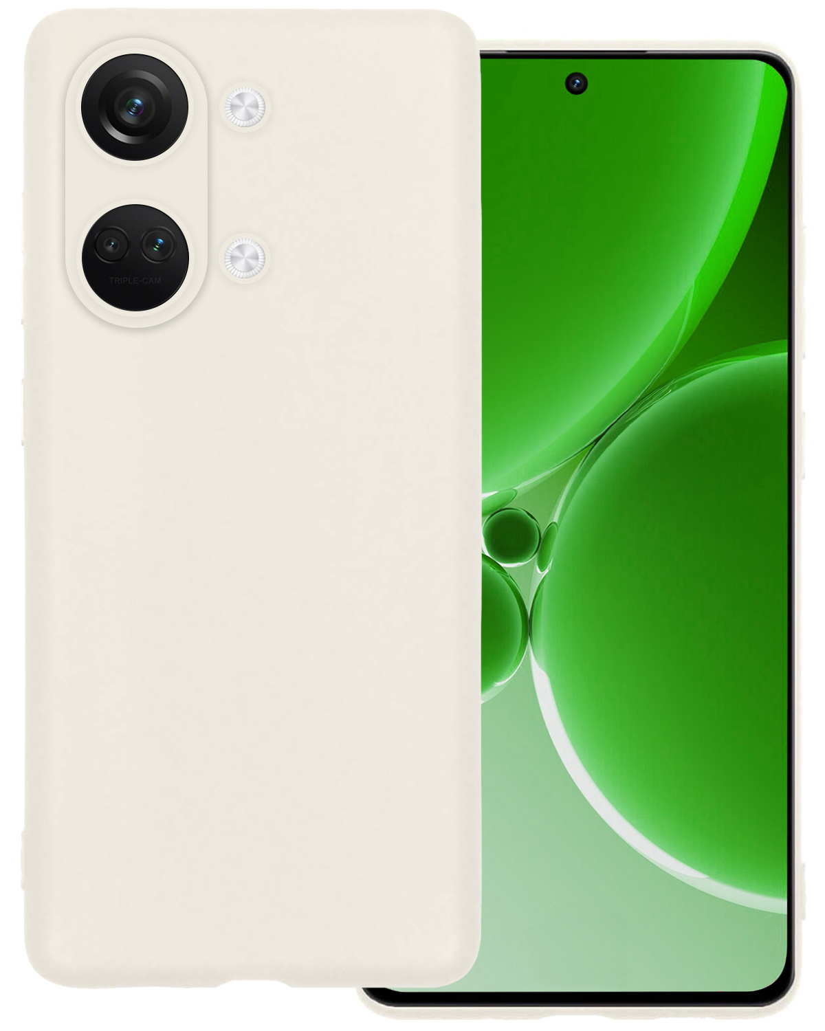 BASEY. Hoes Geschikt voor OnePlus Nord 3 Hoesje Siliconen Back Cover Case - Hoesje Geschikt voor OnePlus Nord 3 Hoes Cover Hoesje - Wit