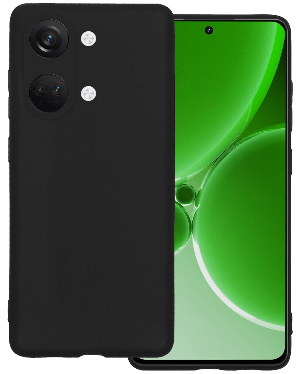 BASEY. Hoes Geschikt voor OnePlus Nord 3 Hoesje Siliconen Back Cover Case - Hoesje Geschikt voor OnePlus Nord 3 Hoes Cover Hoesje - Zwart