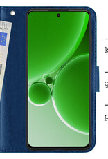 BASEY. Hoes Geschikt voor OnePlus Nord 3 Hoesje Bookcase Hoes Flip Case Book Cover - Hoesje Geschikt voor OnePlus Nord 3 Hoes Book Case Hoesje - Donkerblauw