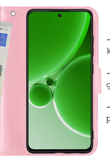 BASEY. Hoes Geschikt voor OnePlus Nord 3 Hoesje Bookcase Hoes Flip Case Book Cover - Hoesje Geschikt voor OnePlus Nord 3 Hoes Book Case Hoesje - Lichtroze