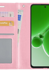 BASEY. Hoes Geschikt voor OnePlus Nord 3 Hoesje Bookcase Hoes Flip Case Book Cover - Hoesje Geschikt voor OnePlus Nord 3 Hoes Book Case Hoesje - Lichtroze