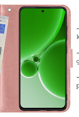BASEY. Hoes Geschikt voor OnePlus Nord 3 Hoesje Bookcase Hoes Flip Case Book Cover - Hoesje Geschikt voor OnePlus Nord 3 Hoes Book Case Hoesje - Rosé goud
