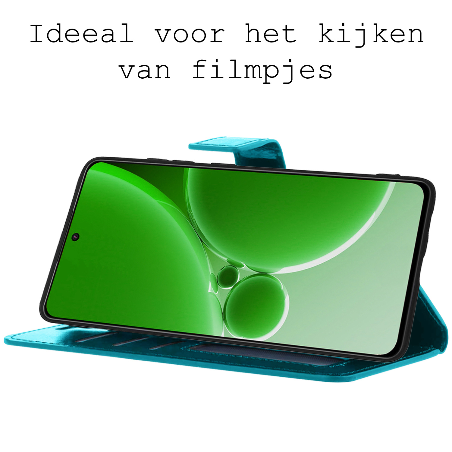 BASEY. Hoes Geschikt voor OnePlus Nord 3 Hoesje Bookcase Hoes Flip Case Book Cover - Hoesje Geschikt voor OnePlus Nord 3 Hoes Book Case Hoesje - Turquoise