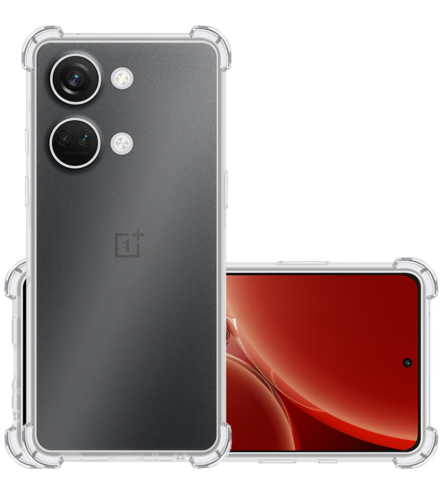 NoXx Hoes Geschikt voor OnePlus Nord 3 Hoesje Siliconen Cover Shock Proof Back Case Shockproof Hoes - Transparant