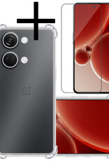 NoXx Hoes Geschikt voor OnePlus Nord 3 Hoesje Siliconen Cover Shock Proof Back Case Shockproof Hoes Met Screenprotector - Transparant