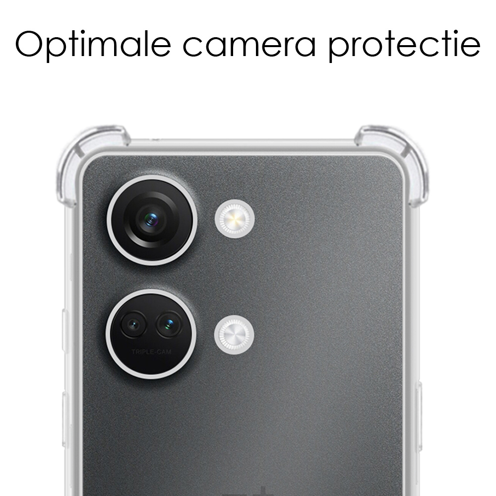 NoXx Hoes Geschikt voor OnePlus Nord 3 Hoesje Siliconen Cover Shock Proof Back Case Shockproof Hoes Met 2x Screenprotector - Transparant