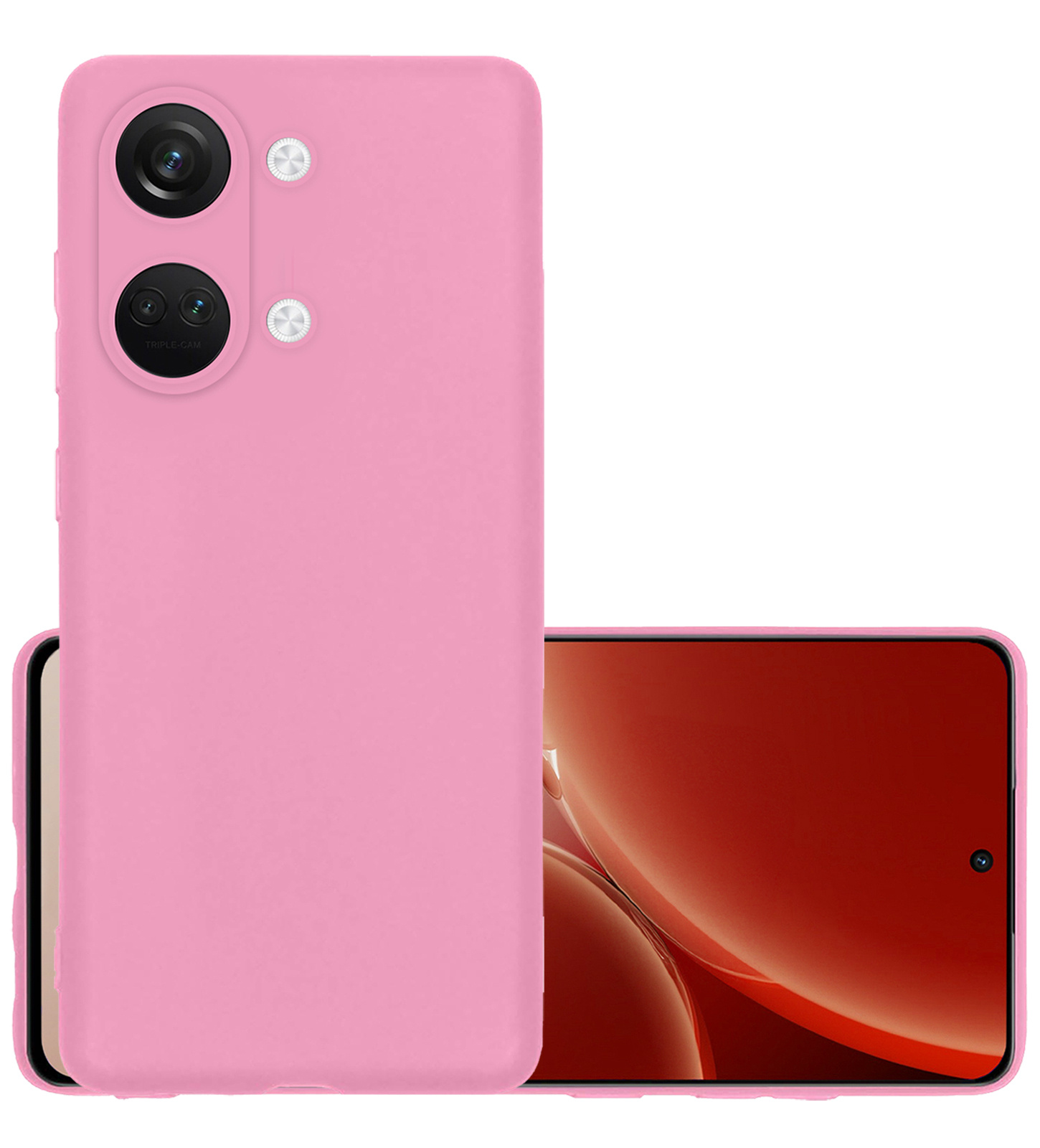 NoXx Hoes Geschikt voor OnePlus Nord 3 Hoesje Cover Siliconen Back Case Hoes - Lichtroze