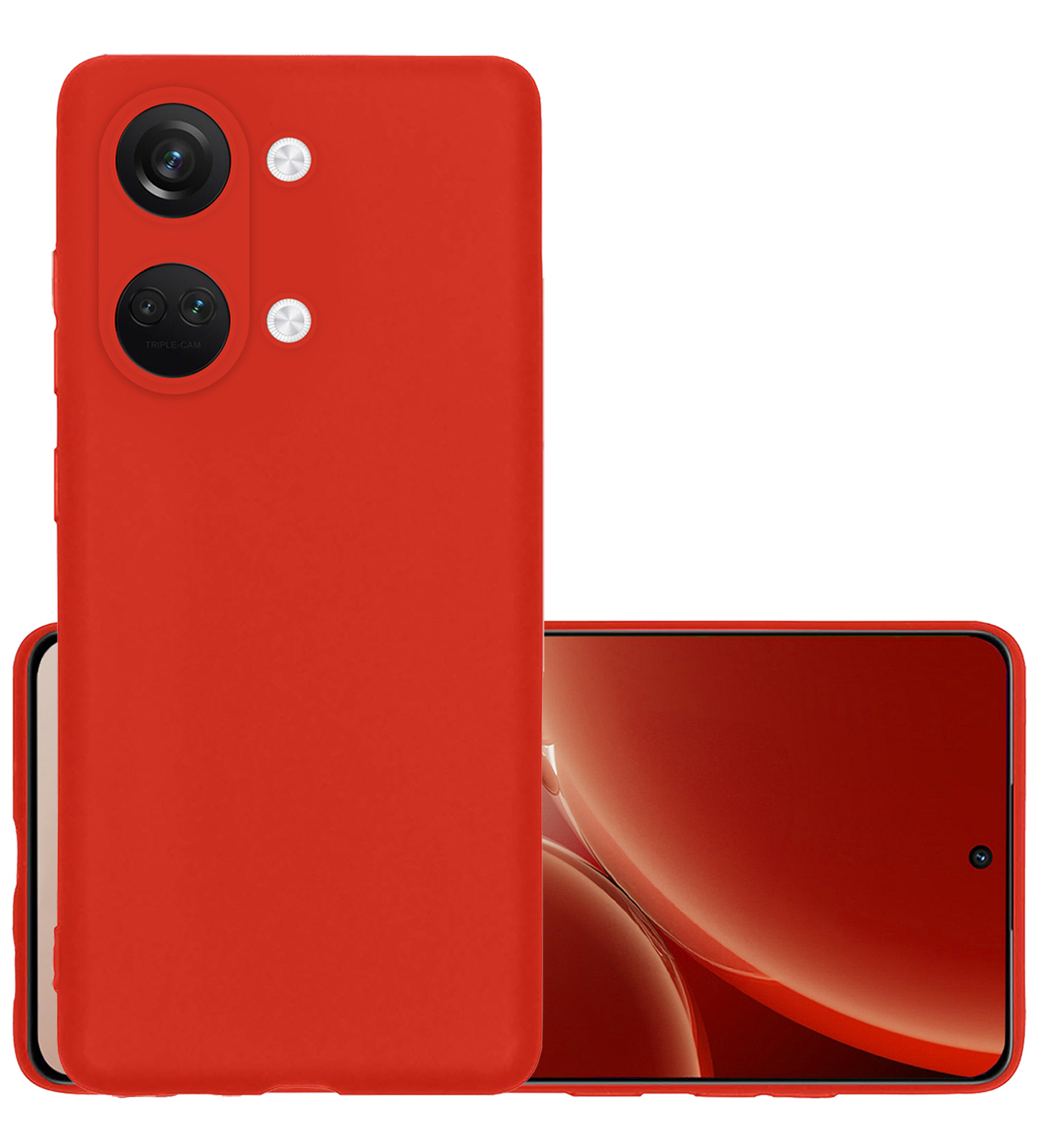 NoXx Hoes Geschikt voor OnePlus Nord 3 Hoesje Cover Siliconen Back Case Hoes - Rood