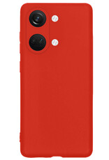 NoXx Hoes Geschikt voor OnePlus Nord 3 Hoesje Cover Siliconen Back Case Hoes - Rood