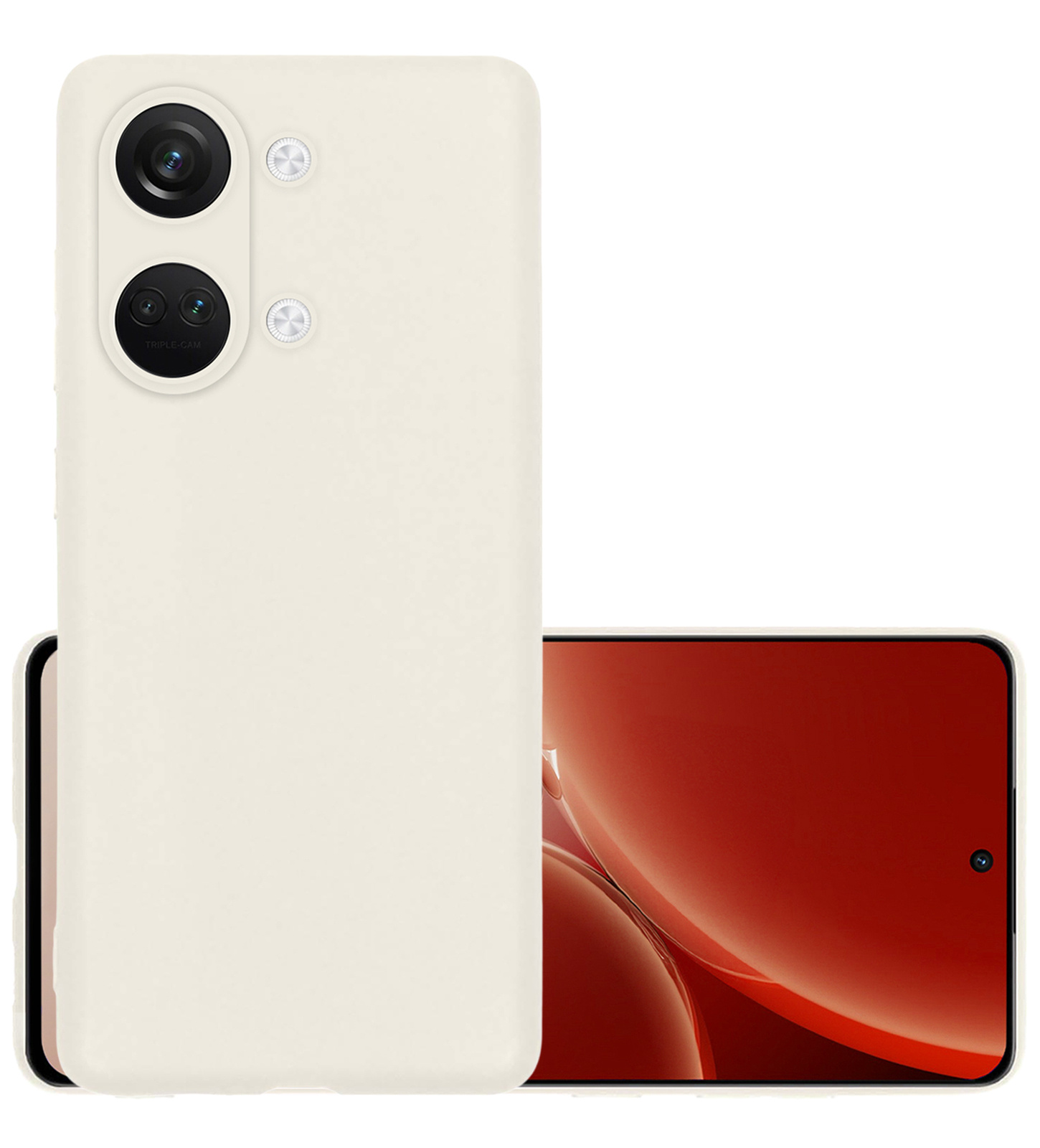 NoXx Hoes Geschikt voor OnePlus Nord 3 Hoesje Cover Siliconen Back Case Hoes - Wit