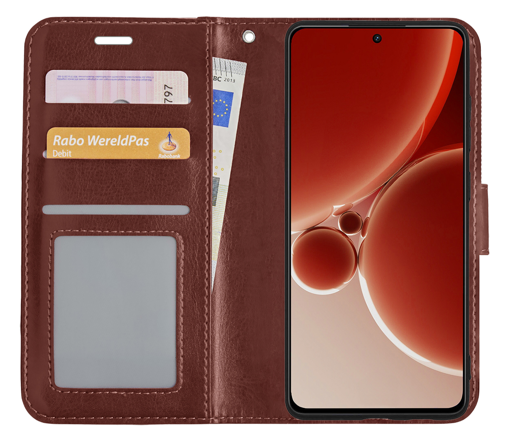 NoXx Hoes Geschikt voor OnePlus Nord 3 Hoesje Book Case Hoes Flip Cover Wallet Bookcase - Bruin