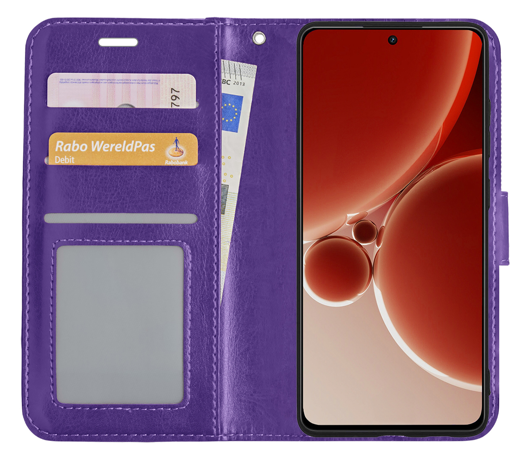 NoXx Hoes Geschikt voor OnePlus Nord 3 Hoesje Book Case Hoes Flip Cover Wallet Bookcase - Paars