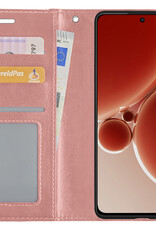 NoXx Hoes Geschikt voor OnePlus Nord 3 Hoesje Book Case Hoes Flip Cover Wallet Bookcase - Rosé goud