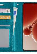 NoXx Hoes Geschikt voor OnePlus Nord 3 Hoesje Book Case Hoes Flip Cover Wallet Bookcase - Turquoise