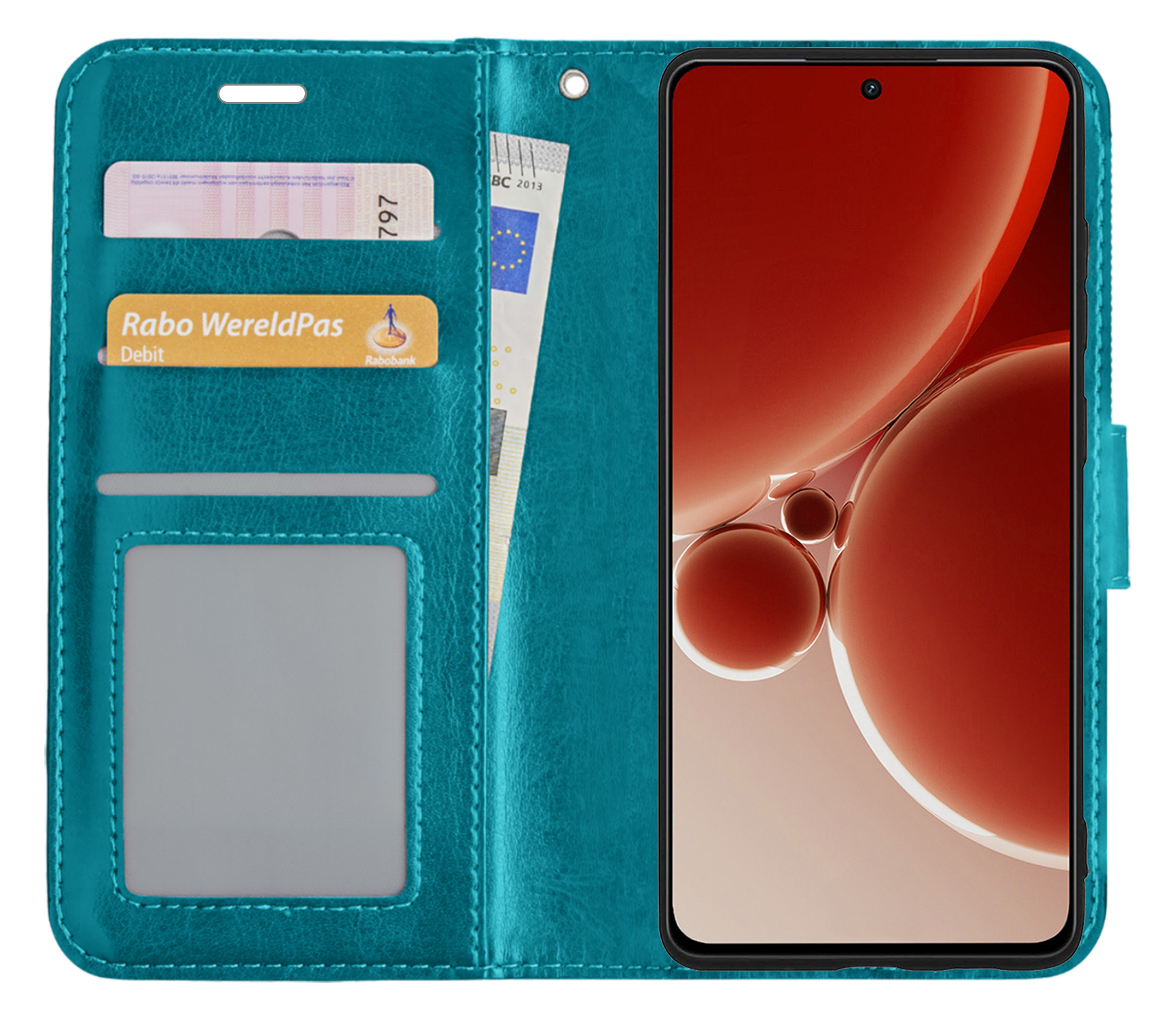 NoXx Hoes Geschikt voor OnePlus Nord 3 Hoesje Book Case Hoes Flip Cover Wallet Bookcase - Turquoise