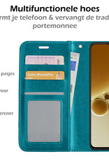 Nomfy Hoesje Geschikt voor OnePlus Nord 3 Hoes Bookcase Flipcase Book Cover - Hoes Geschikt voor OnePlus Nord 3 Hoesje Book Case - Turquoise