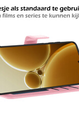 Nomfy Hoesje Geschikt voor OnePlus Nord 3 Hoes Bookcase Flipcase Book Cover - Hoes Geschikt voor OnePlus Nord 3 Hoesje Book Case - Lichtroze