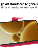 Nomfy Hoesje Geschikt voor OnePlus Nord 3 Hoes Bookcase Flipcase Book Cover - Hoes Geschikt voor OnePlus Nord 3 Hoesje Book Case - Donkerroze