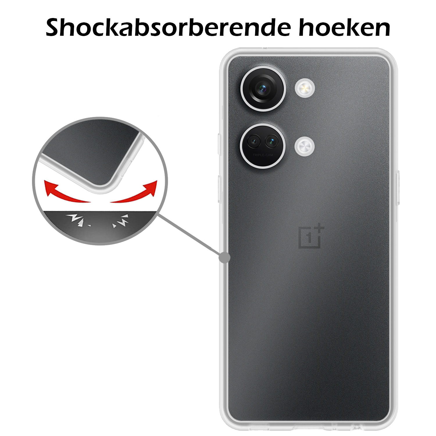 Nomfy Hoesje Geschikt voor OnePlus Nord 3 Hoesje Siliconen Cover Case - Hoes Geschikt voor OnePlus Nord 3 Hoes Back Case - Transparant