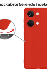 Nomfy Hoesje Geschikt voor OnePlus Nord 3 Hoesje Siliconen Cover Case - Hoes Geschikt voor OnePlus Nord 3 Hoes Back Case - Rood