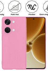 Nomfy Hoesje Geschikt voor OnePlus Nord 3 Hoesje Siliconen Cover Case - Hoes Geschikt voor OnePlus Nord 3 Hoes Back Case - Lichtroze