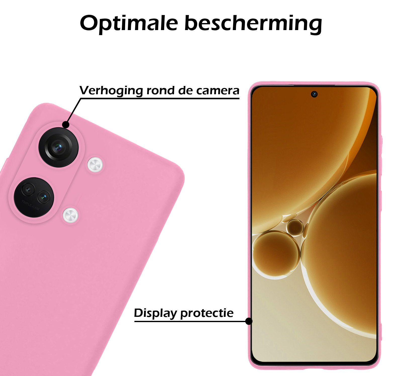 Nomfy Hoesje Geschikt voor OnePlus Nord 3 Hoesje Siliconen Cover Case - Hoes Geschikt voor OnePlus Nord 3 Hoes Back Case - Lichtroze