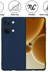 Nomfy Hoesje Geschikt voor OnePlus Nord 3 Hoesje Siliconen Cover Case - Hoes Geschikt voor OnePlus Nord 3 Hoes Back Case - Donkerblauw