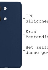 BASEY. Hoes Geschikt voor OnePlus Nord 3 Hoesje Siliconen Back Cover Case - Hoesje Geschikt voor OnePlus Nord 3 Hoes Cover Hoesje - Donkerblauw - 2 Stuks