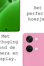 BASEY. Hoes Geschikt voor OnePlus Nord 3 Hoesje Siliconen Back Cover Case - Hoesje Geschikt voor OnePlus Nord 3 Hoes Cover Hoesje - Lichtroze - 2 Stuks