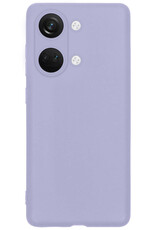 BASEY. Hoes Geschikt voor OnePlus Nord 3 Hoesje Siliconen Back Cover Case - Hoesje Geschikt voor OnePlus Nord 3 Hoes Cover Hoesje - Lila - 2 Stuks