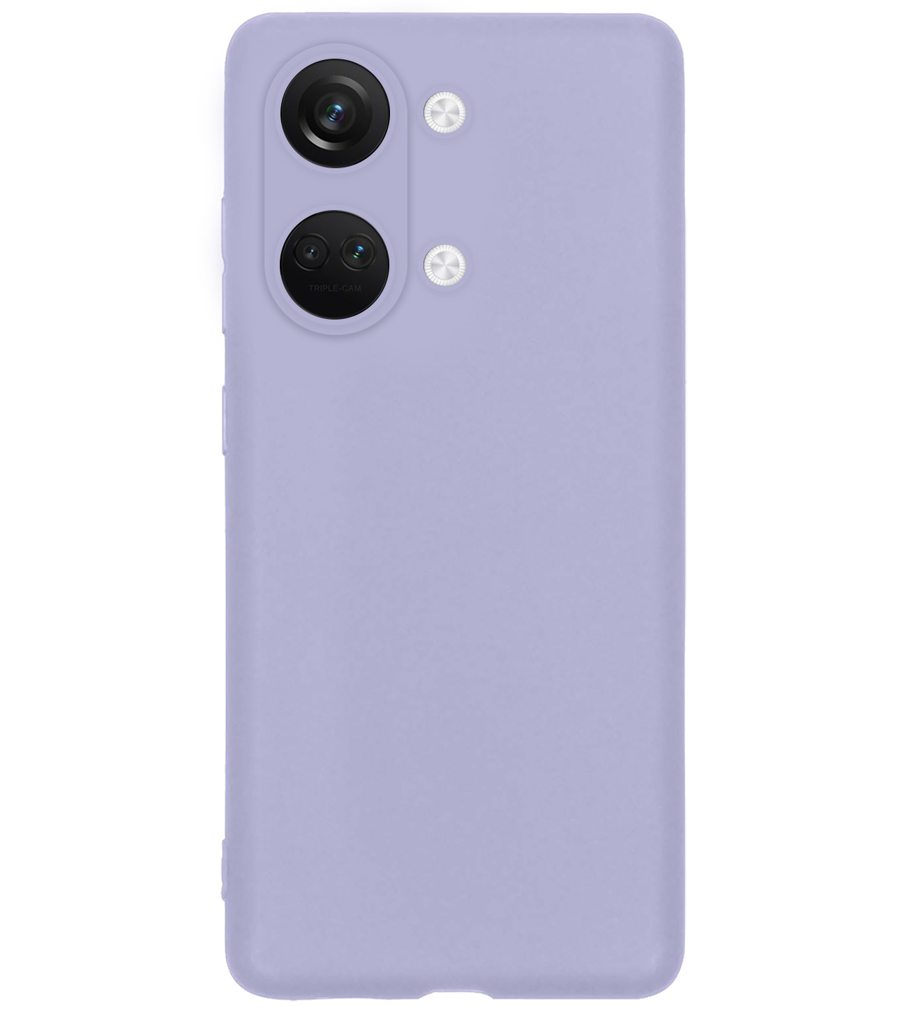 BASEY. Hoes Geschikt voor OnePlus Nord 3 Hoesje Siliconen Back Cover Case - Hoesje Geschikt voor OnePlus Nord 3 Hoes Cover Hoesje - Lila - 2 Stuks