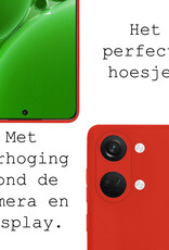 BASEY. Hoes Geschikt voor OnePlus Nord 3 Hoesje Siliconen Back Cover Case - Hoesje Geschikt voor OnePlus Nord 3 Hoes Cover Hoesje - Rood - 2 Stuks