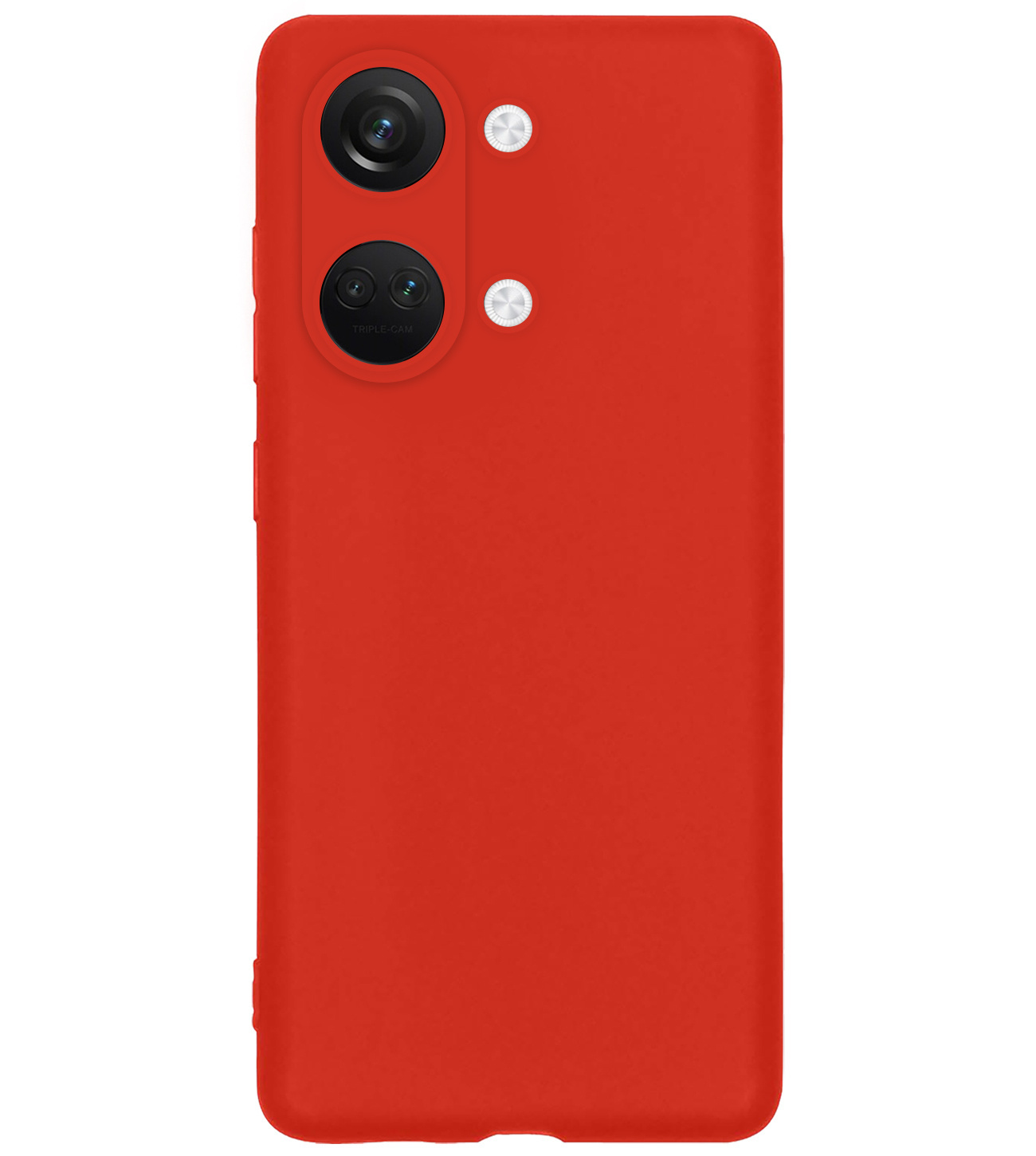 BASEY. Hoes Geschikt voor OnePlus Nord 3 Hoesje Siliconen Back Cover Case - Hoesje Geschikt voor OnePlus Nord 3 Hoes Cover Hoesje - Rood - 2 Stuks