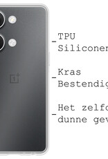 BASEY. Hoes Geschikt voor OnePlus Nord 3 Hoesje Siliconen Back Cover Case - Hoesje Geschikt voor OnePlus Nord 3 Hoes Cover Hoesje - Transparant - 2 Stuks