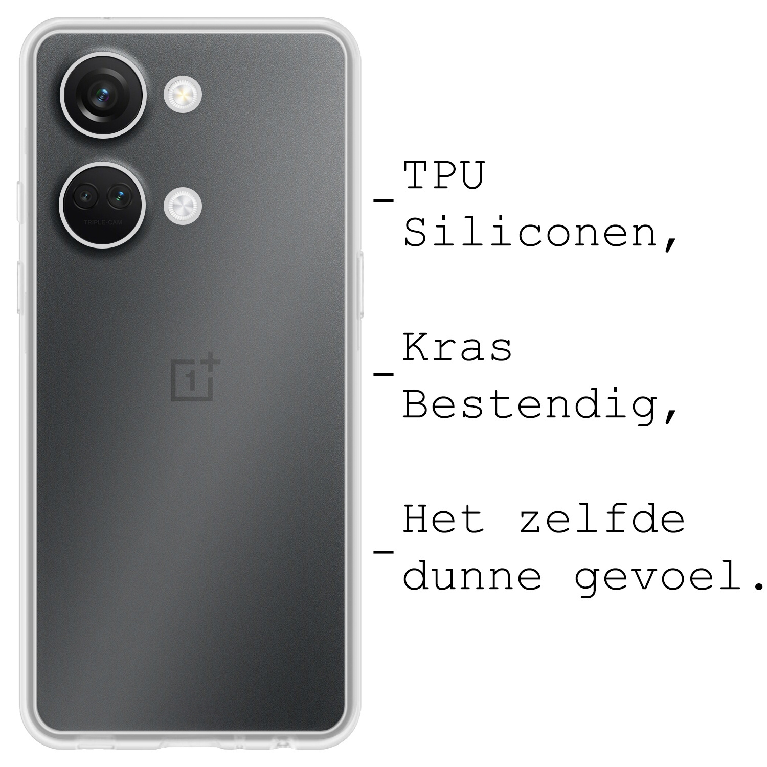 BASEY. Hoes Geschikt voor OnePlus Nord 3 Hoesje Siliconen Back Cover Case - Hoesje Geschikt voor OnePlus Nord 3 Hoes Cover Hoesje - Transparant - 2 Stuks