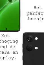 BASEY. Hoes Geschikt voor OnePlus Nord 3 Hoesje Siliconen Back Cover Case - Hoesje Geschikt voor OnePlus Nord 3 Hoes Cover Hoesje - Zwart - 2 Stuks