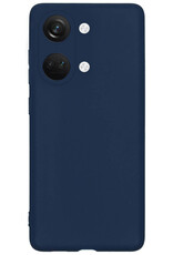 BASEY. Hoes Geschikt voor OnePlus Nord 3 Hoesje Siliconen Back Cover Case Met Screenprotector - Hoesje Geschikt voor OnePlus Nord 3 Hoes Cover Hoesje - Donkerblauw