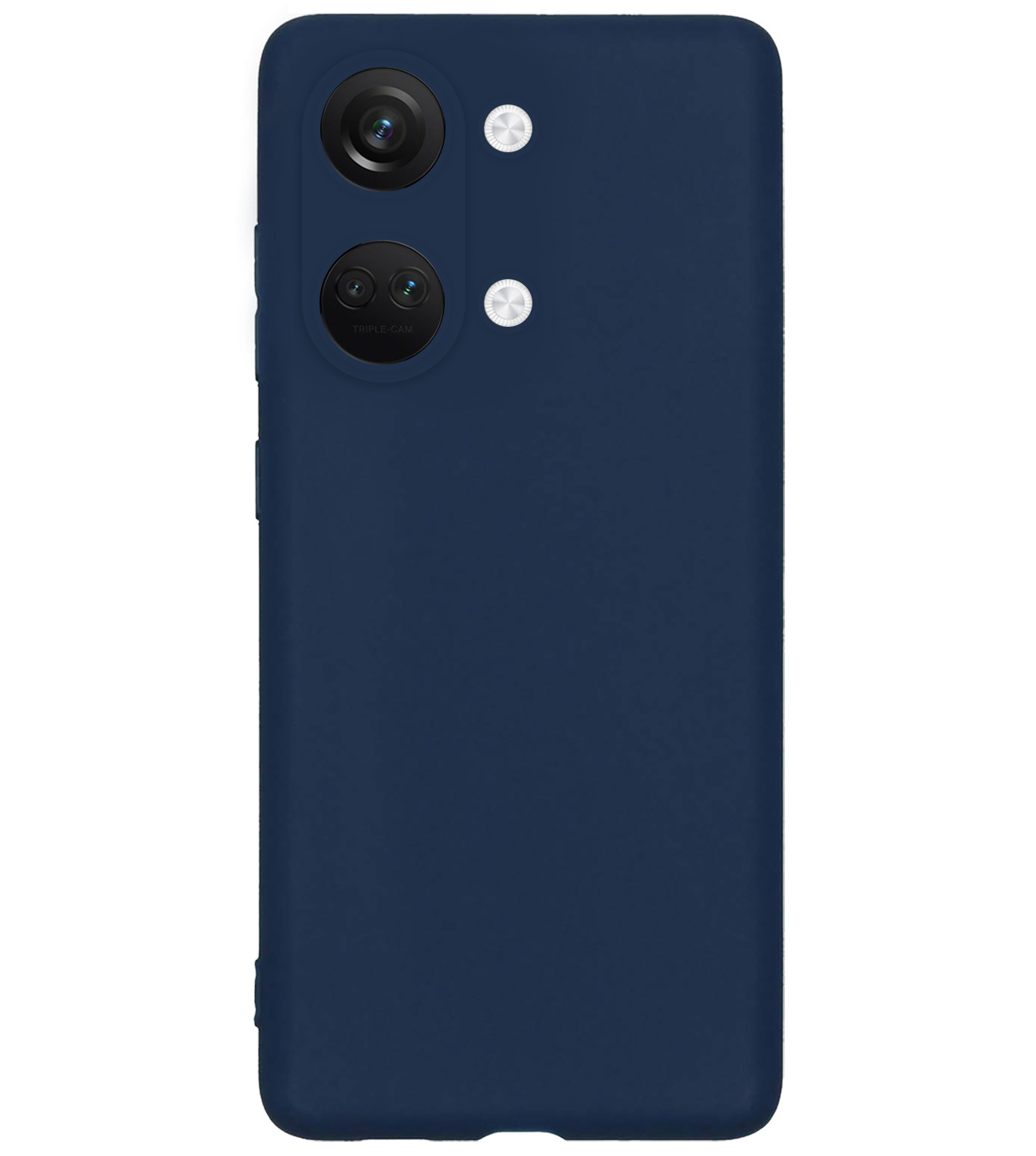 BASEY. Hoes Geschikt voor OnePlus Nord 3 Hoesje Siliconen Back Cover Case Met Screenprotector - Hoesje Geschikt voor OnePlus Nord 3 Hoes Cover Hoesje - Donkerblauw