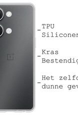 BASEY. Hoes Geschikt voor OnePlus Nord 3 Hoesje Siliconen Back Cover Case Met Screenprotector - Hoesje Geschikt voor OnePlus Nord 3 Hoes Cover Hoesje - Transparant