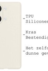 BASEY. Hoes Geschikt voor OnePlus Nord 3 Hoesje Siliconen Back Cover Case Met Screenprotector - Hoesje Geschikt voor OnePlus Nord 3 Hoes Cover Hoesje - Wit