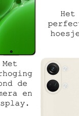 BASEY. Hoes Geschikt voor OnePlus Nord 3 Hoesje Siliconen Back Cover Case Met Screenprotector - Hoesje Geschikt voor OnePlus Nord 3 Hoes Cover Hoesje - Wit